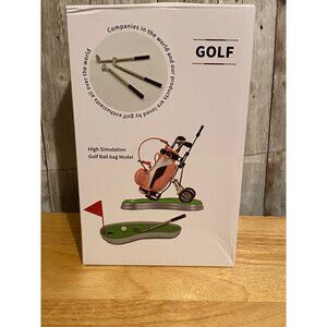 Golf Pen Holder Present - High Simulation Golf Ball Bag Model Desk Decoration